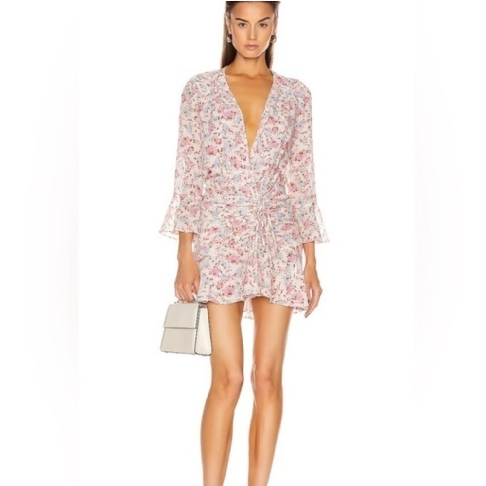 Veronica Beard Sean floral silk ruched dress 6